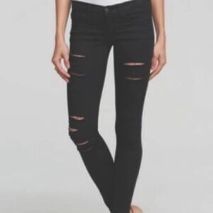 Flying Monkey Black Low Rise Distressed Skinny Denim Jeans
